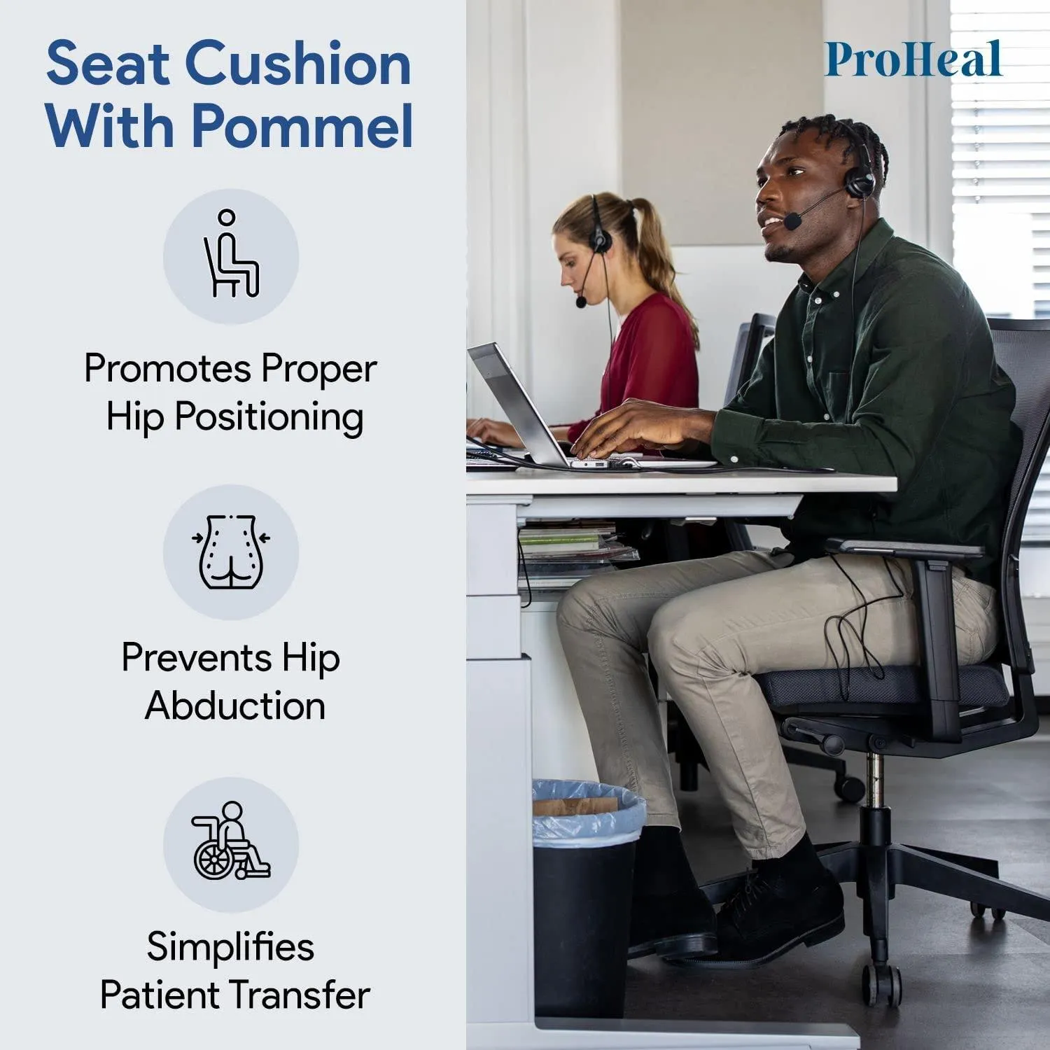 Bariatric Gel Wedge & Pommel Wheelchair Cushion