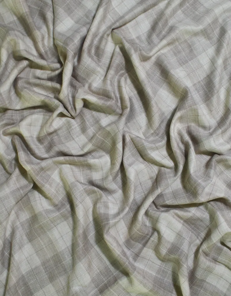 Check Pashmina Shawl White & Natural 5206