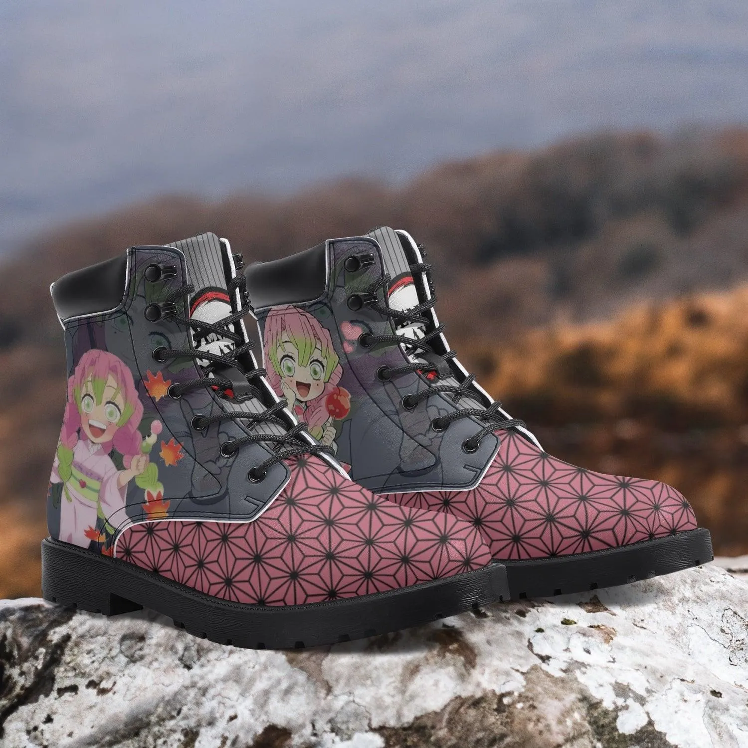 Demon Slayer Mitsuri Kanroji Casual Leather Boots Anime Shoes
