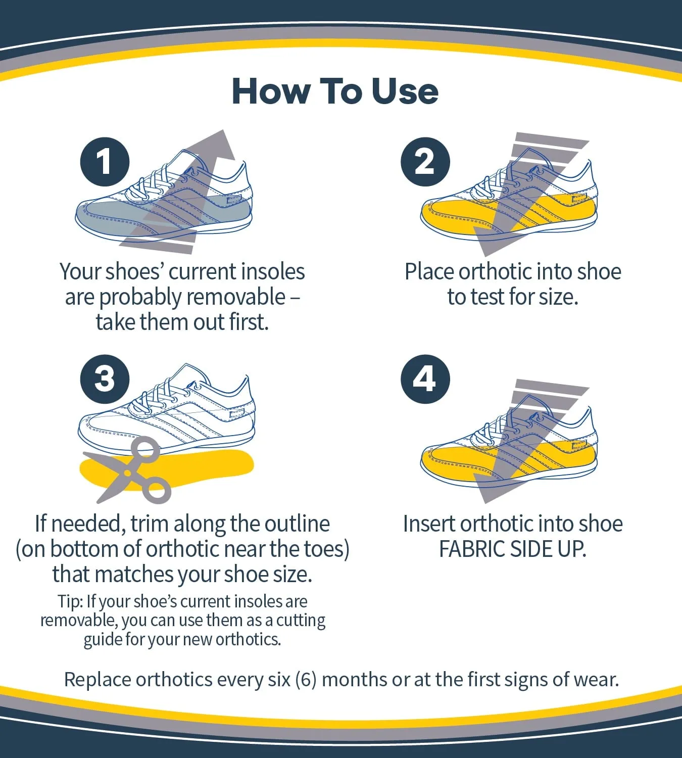 Dr. Scholl’s Plantar Fasciitis Pain Relief Orthotic Insoles, Men's (1 Pair, Sizes 8-13)