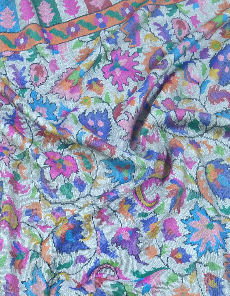 Grey Kani Pashmina Shawl 5074
