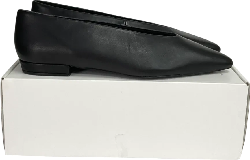 H&M Black Leather Ballet Pumps UK 6 EU 39 👠