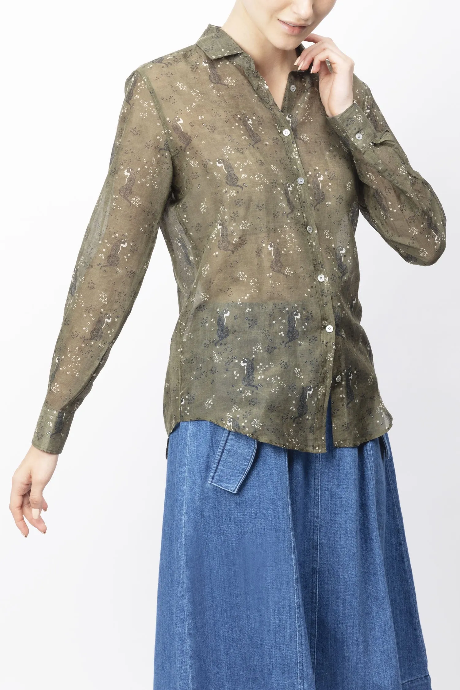 Leopard Printed Classic Shirt