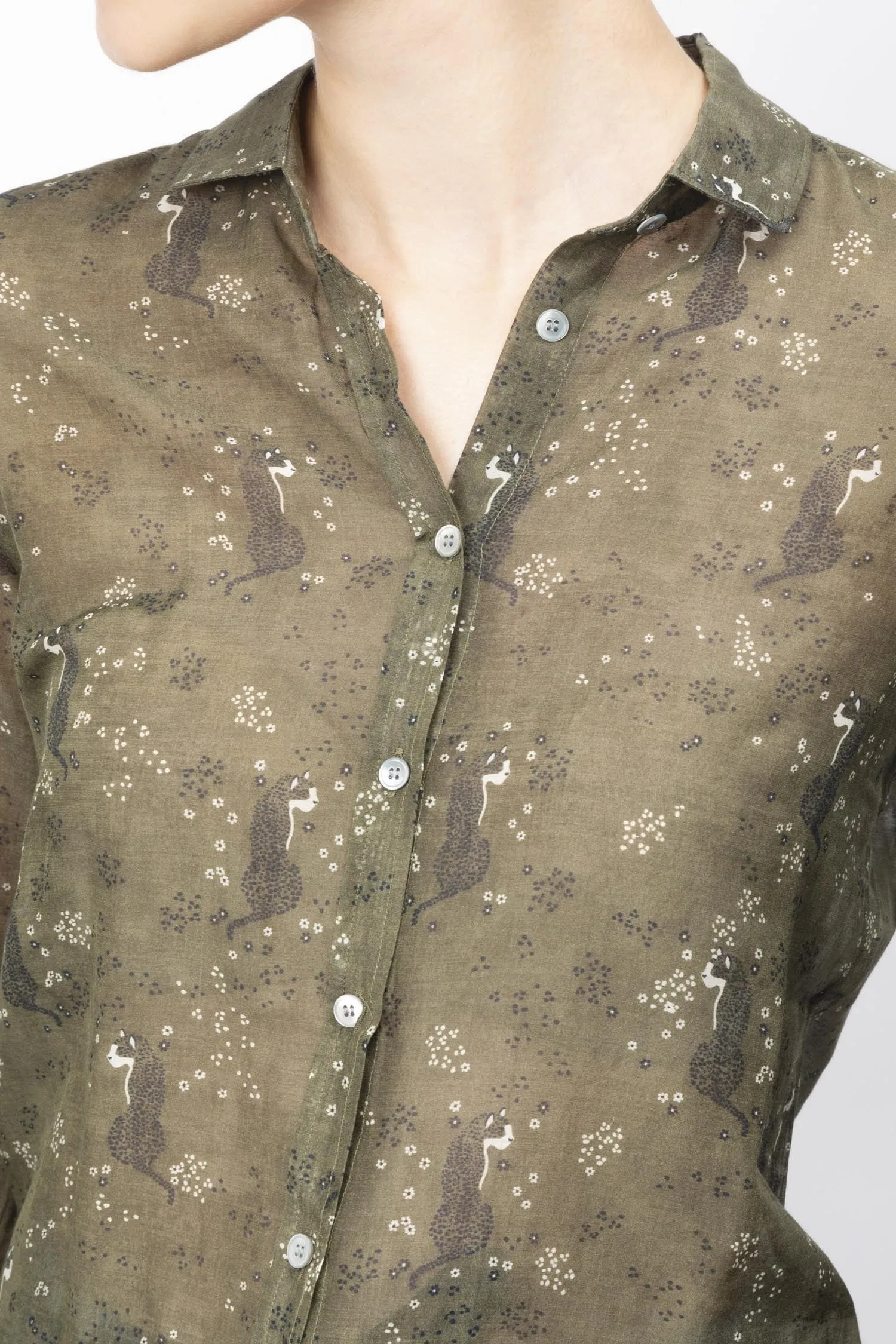Leopard Printed Classic Shirt