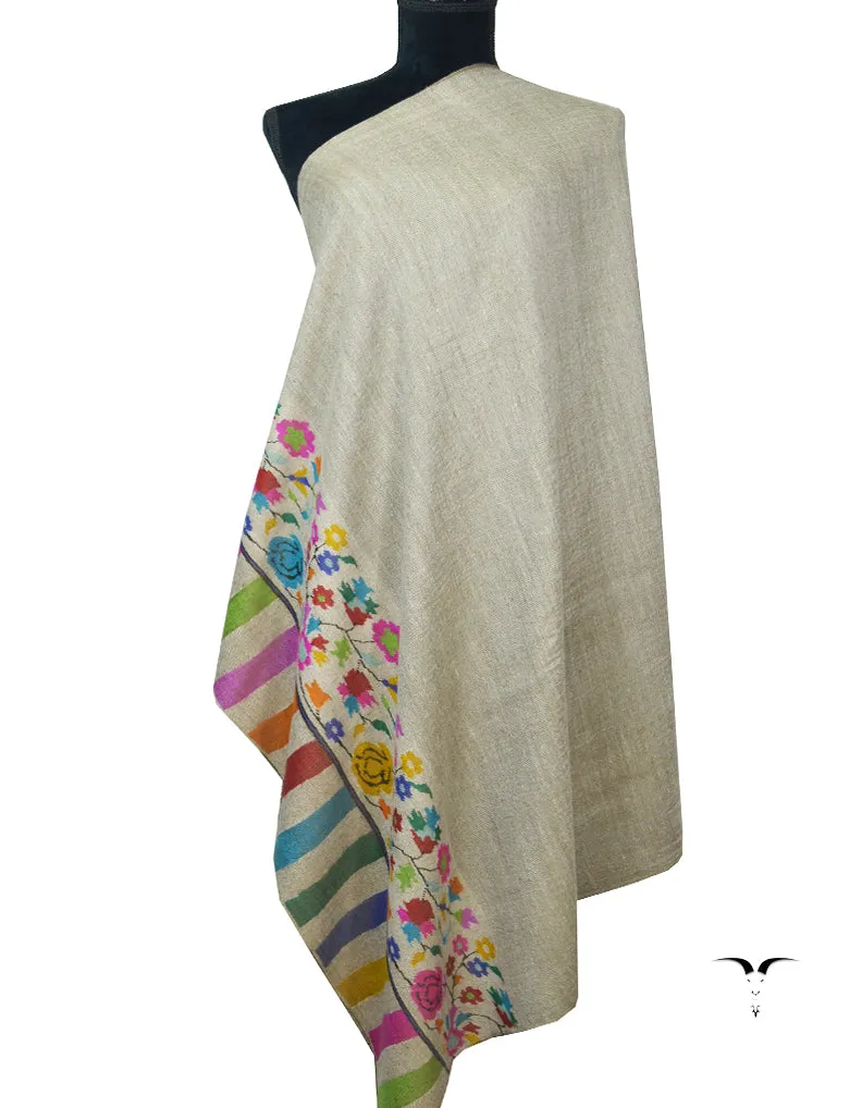 Natural Reversible Pashmina Shawl 5800