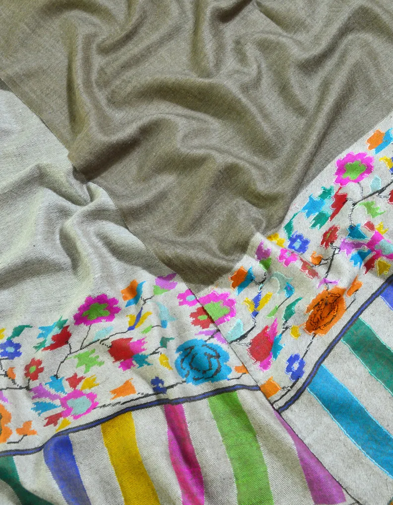 Natural Reversible Pashmina Shawl 5800