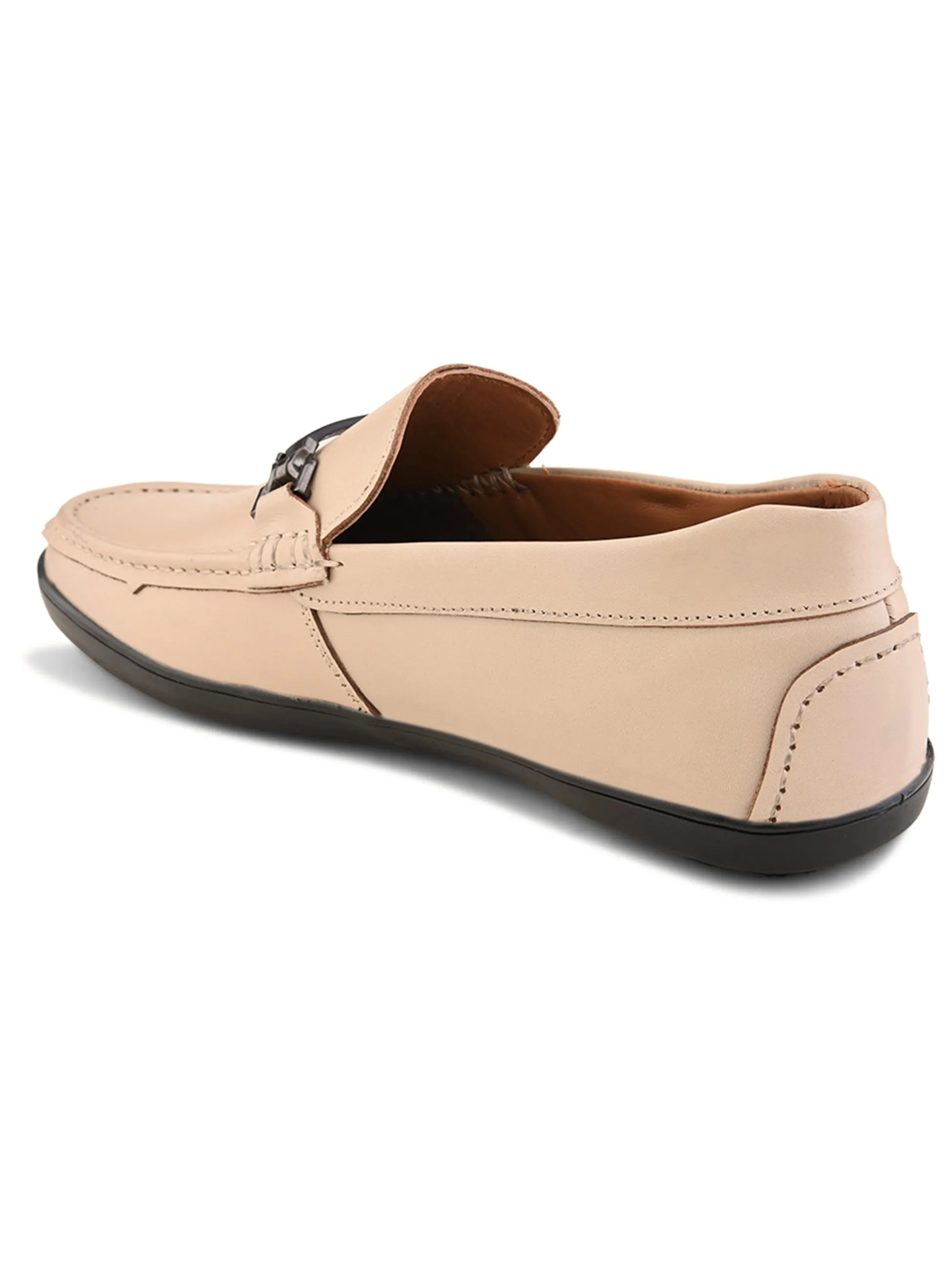 Pelle Albero Male's Beige Leather Casual Loafers