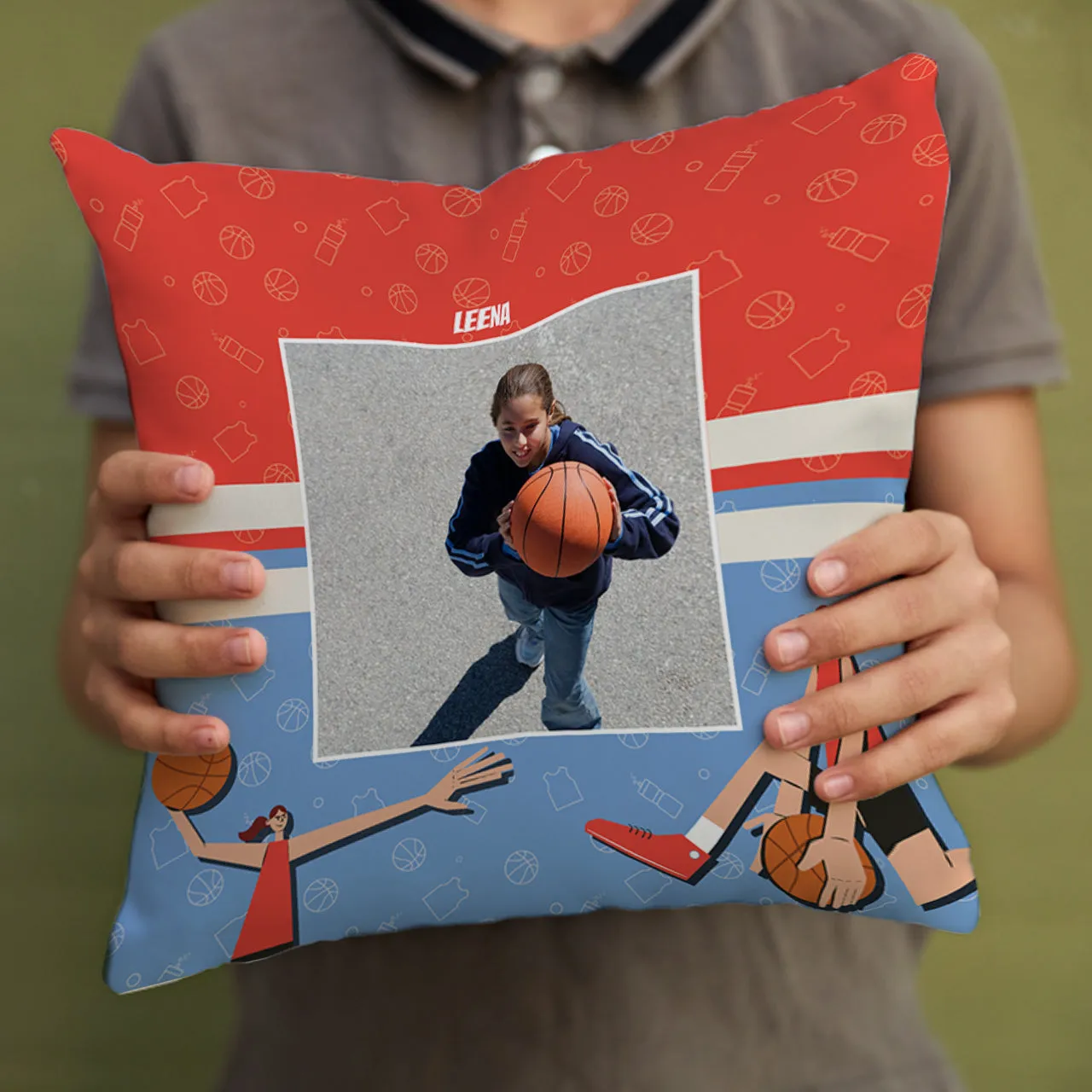 Personalised Photo Cushions - Basketball Fever, Girl