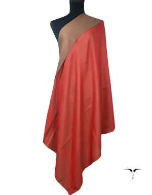 Reversible Pashmina Shawl Maroon & Natural 5220