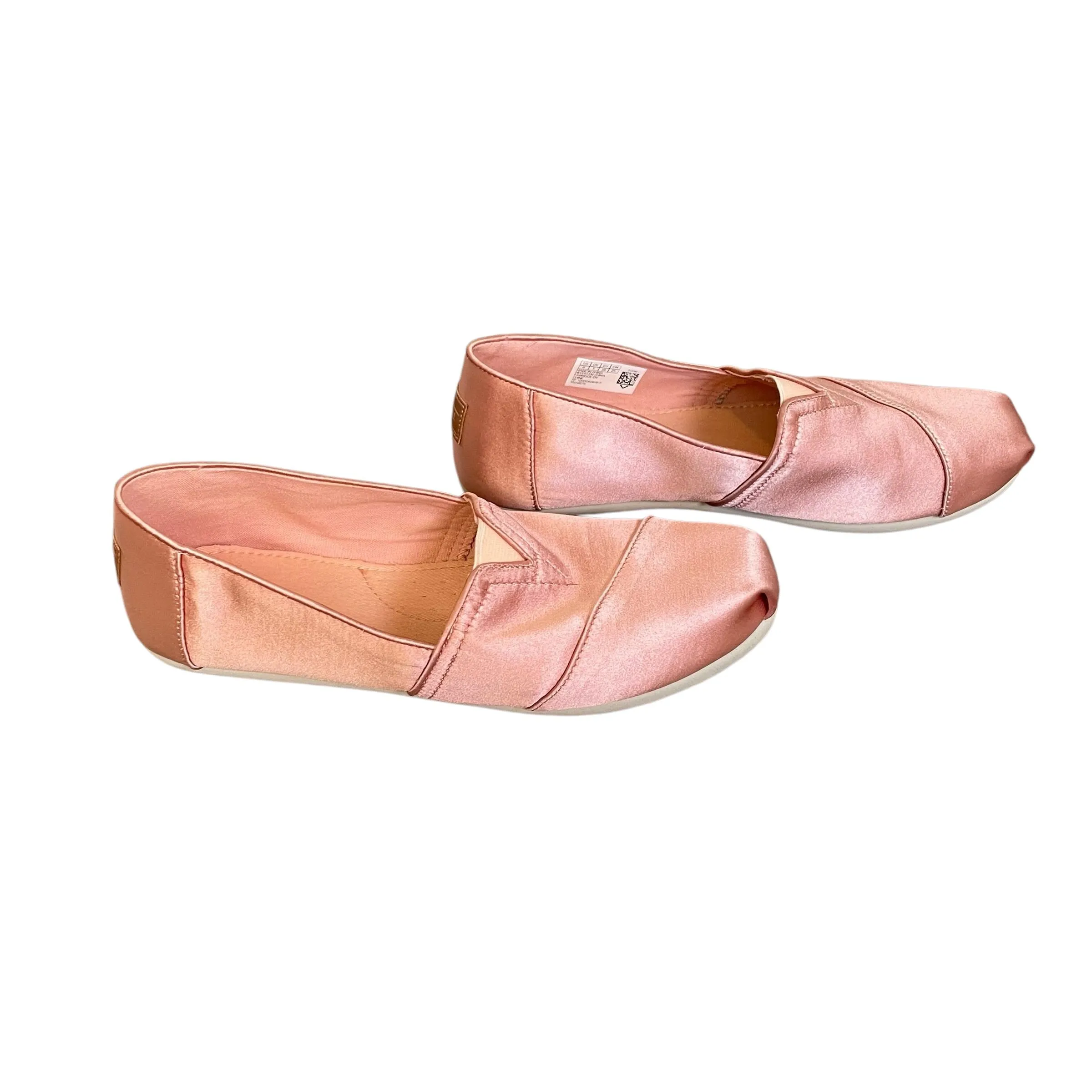 TOMS | Girl's Pink Satin Alpargata Slip On Shoes | Size: 6Y