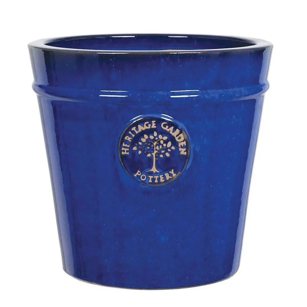 Woodlodge 27cm Blue Glazed Heritage Pot