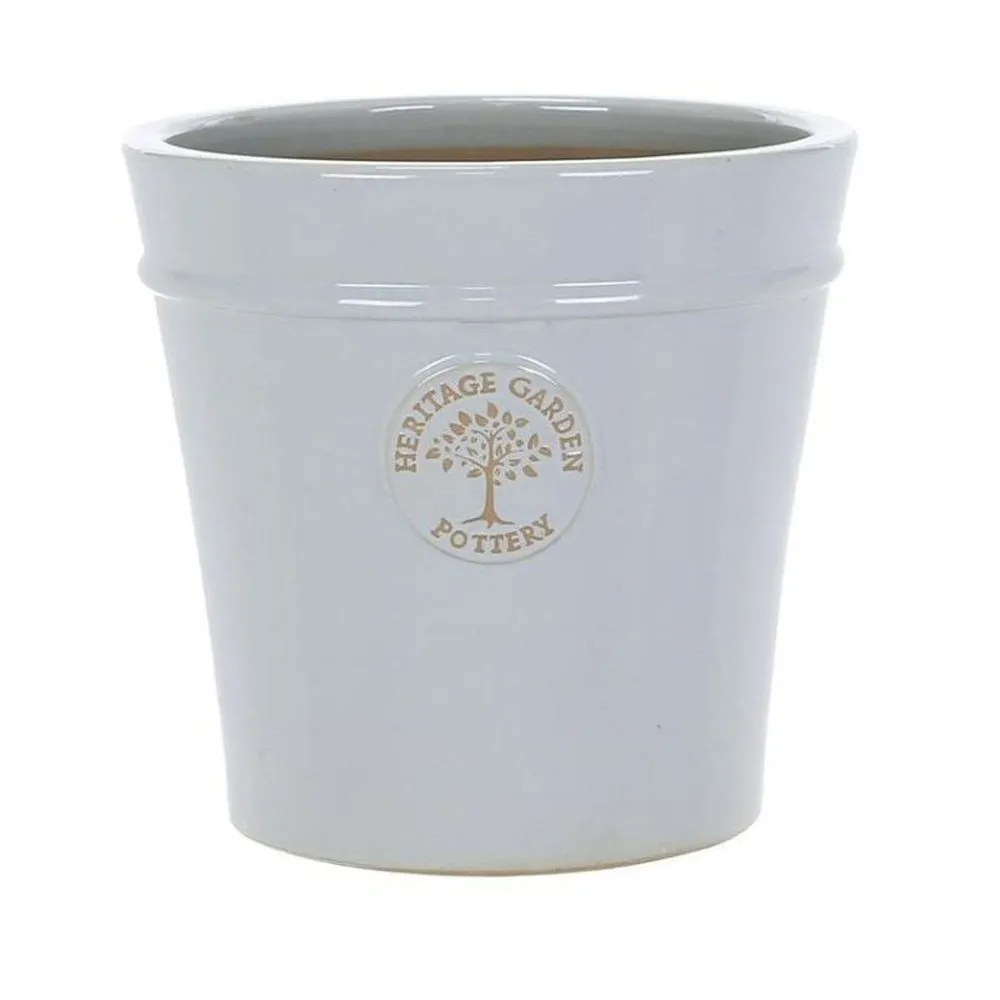 Woodlodge 27cm Pastel Grey Glazed Heritage Pot